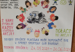 Plakat dotyczący zbiórki elektrośmieci